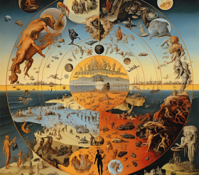 Abstract image representing the evolution of the world